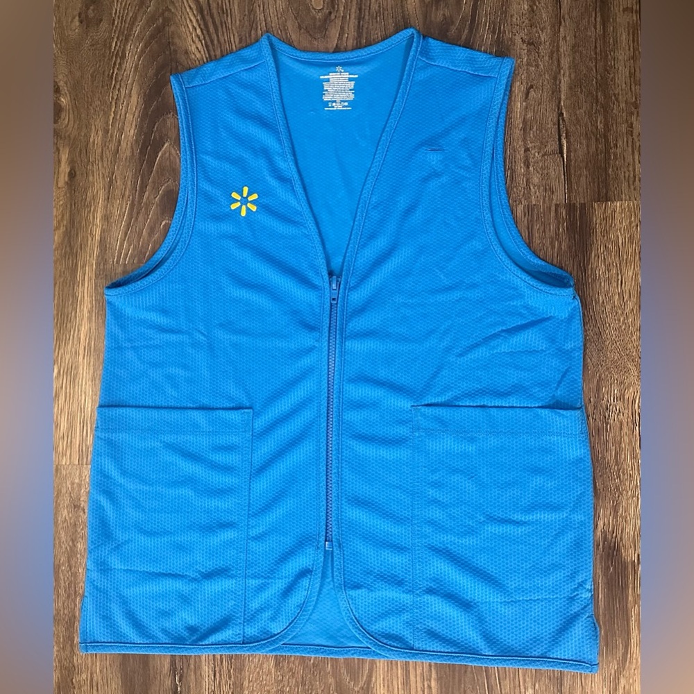 Women’s Walmart Employee Blue/Yellow Logo Employee Vest- Size Medium